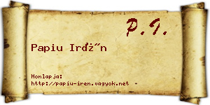 Papiu Irén névjegykártya